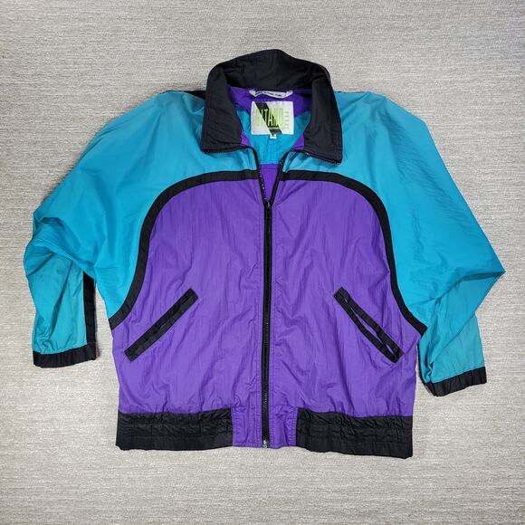 Vtg 80s Gitano Windbreaker Jacket Small Colorblock Nylon Hong Kong Retro - Picture 3 of 13